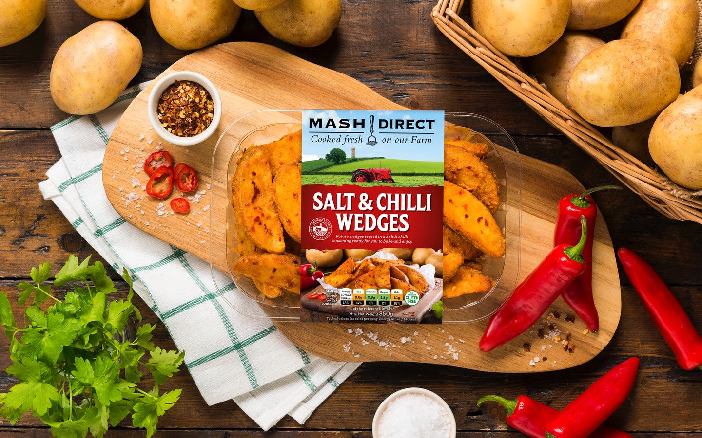 Salt & Chilli Wedges MASH DIRECT 350g