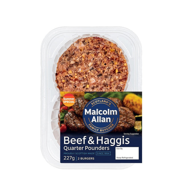 Malcolm Allan Beef & Haggis Burgers 227g