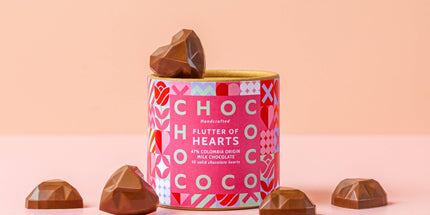 47% Colombia Milk Chocolate Hearts Tube - Scottish Hampers