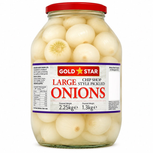 Gold Star Large Onions Chip Shop Style Pickled 2.25kg