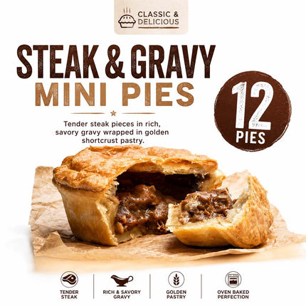 Steak & Gravy Mini Pies 12x