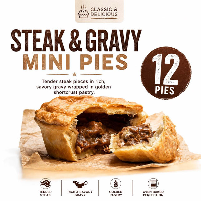 Steak & Gravy Mini Pies 12x
