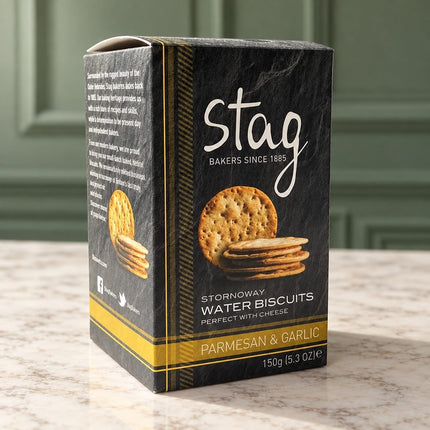 Parmesan & Garlic Stag Water Biscuits - Scottish Store & Deli
