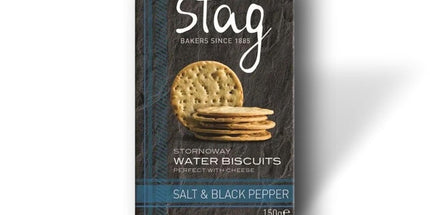 Sea Salt & Black Pepper Water Biscuits Stag - Scottish Hampers