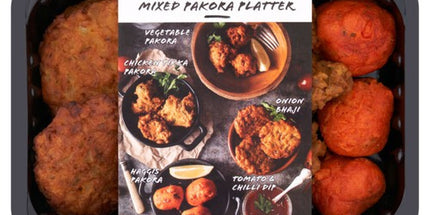 Indian Mixed Pakora Platter With Tomato & Chilli Dip 575g P. K. Foods