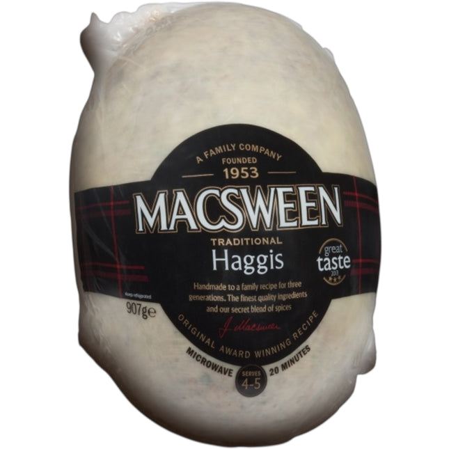 Macsween Traditional Haggis serves 4 approx (nominal weight 907g)