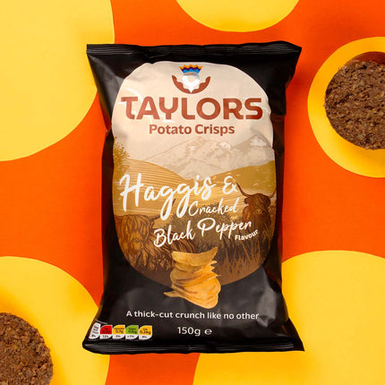 Haggis & Cracked Black Pepper Flavour Potato Crisps Taylors 40g