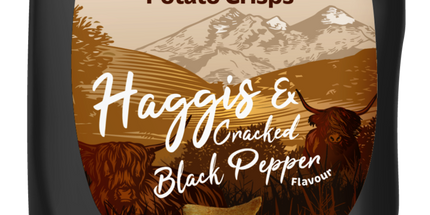 Haggis & Cracked Black Pepper Flavour Potato Crisps Taylors 40g
