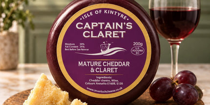 Captain's Claret Mature Cheddar Isle Of Kintyre - Scottish Store & Deli