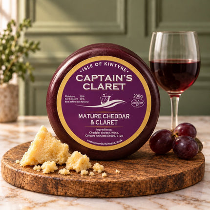Captain's Claret Mature Cheddar Isle Of Kintyre - Scottish Store & Deli
