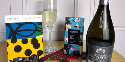 Prosecco, Double Chocolate & Salted Caramel Fudge - Scottish Hampers